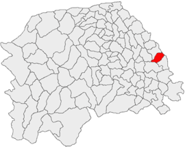 Расположение в округе Сучава