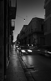 Via Monopoli at dusk, Monopoli, Italy