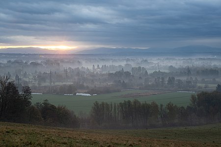 View from Doubrava, Czechia in the morning