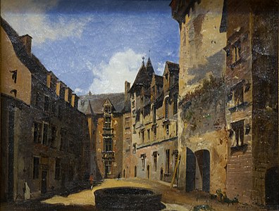 Vue de la cour du château de Pau, 1845, Pierre Justin Ouvrié, musée national du château de Pau