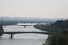 Bridges on the Grand Rhone. Vue des ponts d'Avignon par JM Rosier.JPG