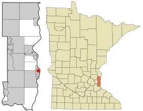 Washington County Minnesota Incorporated and Unincorporated areas Lakeland Shores Highlighted.svg