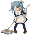 Wikipe-tan mopping, drawn by Kasuga. It's mascot sample for Wikiproject Anime and Manga.