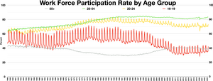 Work Force Participation Rate by Age Group
55+
25-54
20-24
16-19 Work Force Participation Rate by Age Group.webp