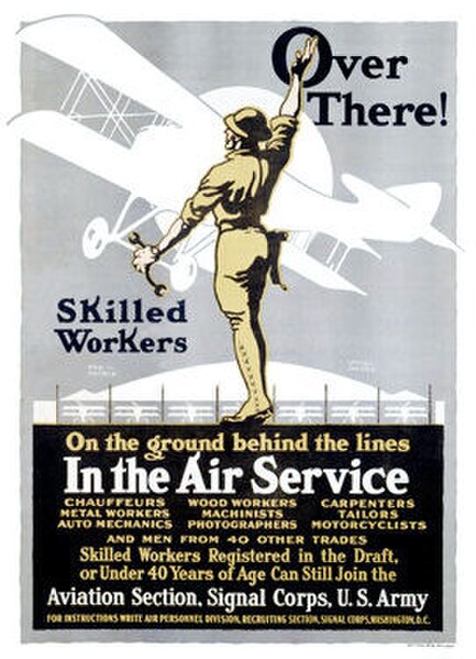 World War I recruiting poster calling for skilled workers