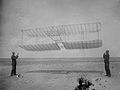 Wright glider, Wilbur at left side, Orville at right; Kitty Hawk, North Carolina 1901