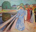 As mulheres na ponte de Edvard Munch, 1902. Esta pintura também mostra Aase em seu vestido azul