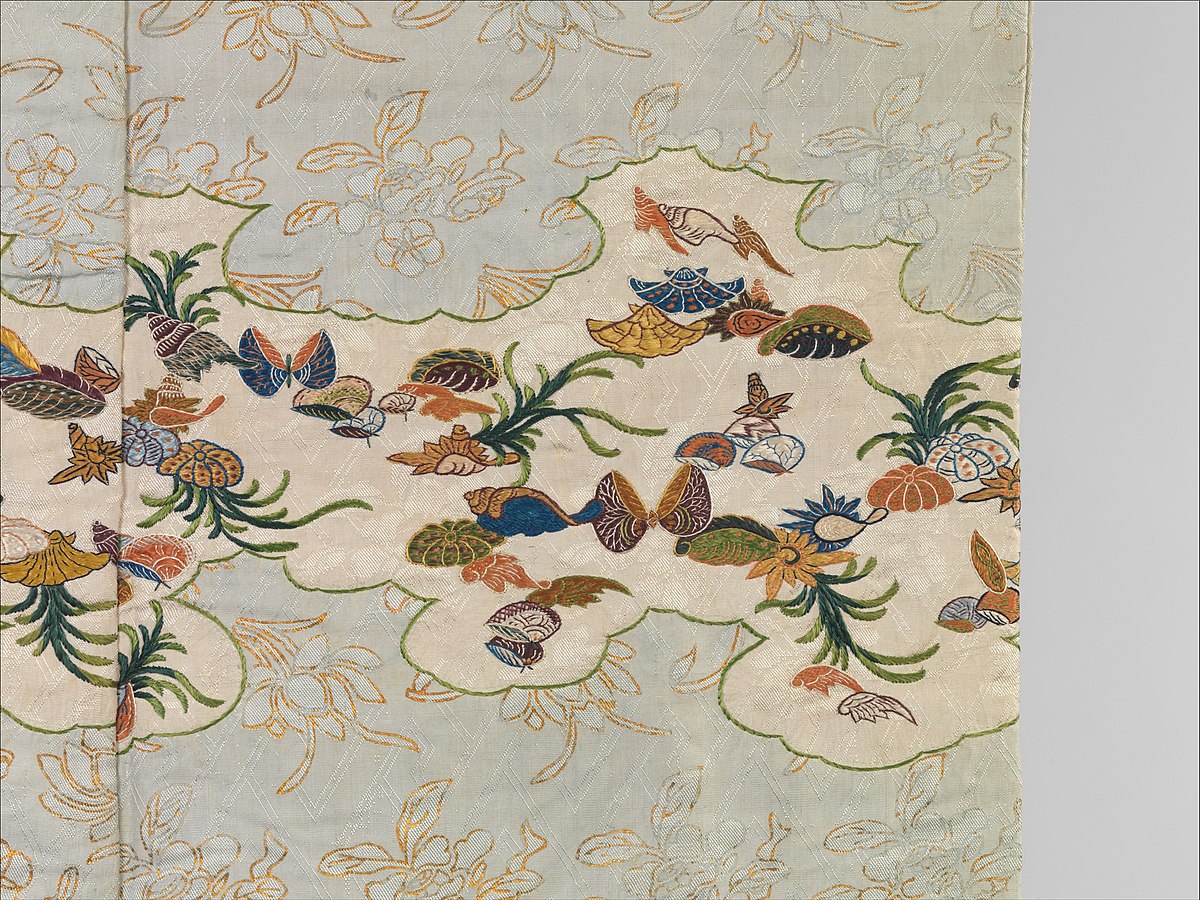 File 染分紗綾地蜘蛛海松貝模様小袖 Robe Kosode With Shells And Sea Grasses Met Dp Jpg Wikimedia Commons