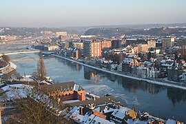 Namur, ch' confluint Meuse - Sambe