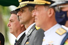 President Jair Bolsonaro and military authorities, in December 2020 05 12 2020 Cerimonia de entrega de Espada e Declaracao de Aspirantes da Turma "150 anos da Campanha da Triplice Alianca" (50682670773).jpg