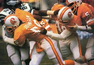 The Buccaneers playing against the Eagles in 1979 NFC Divisional Playoff Game.