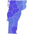 2004 United States Senate election in Vermont results map by county.svg