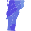 2004 Senat Amerika Serikat dalam pemilu di Vermont hasil peta oleh county.svg