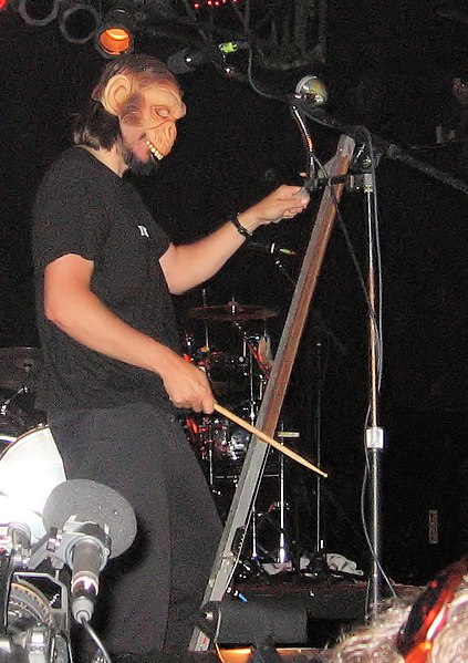 Claypool playing the Whamola in 2006