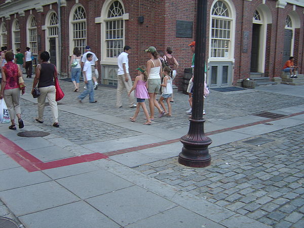 Freedom Trail next to Faneuil Hall