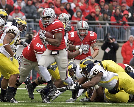 Chris Wells scored on a 52-yard touchdown run, giving the Buckeyes' their first lead of the game.