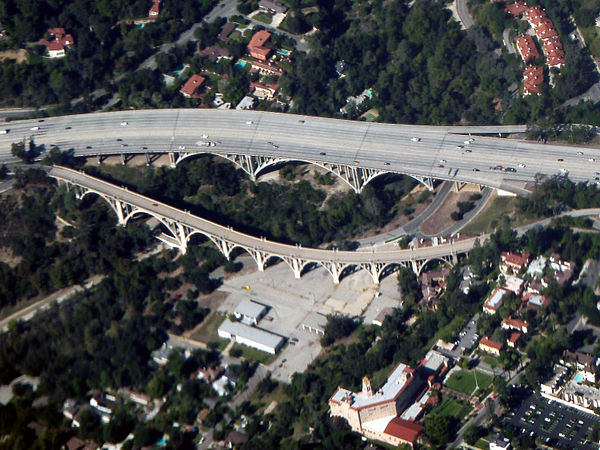 Colorado Street Bridge and the bridge for the Ventura Freeway