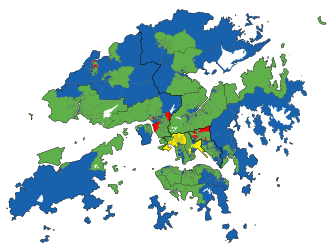 區議會（第二）功能界別票站得票最高政黨