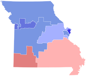 2012 Missouri Attorney General election results by congressional district.svg