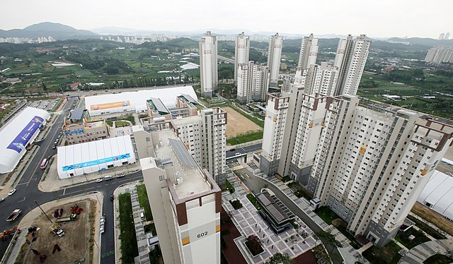 Aerial view of the Incheon Asiad Park in July 2014