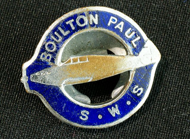 Badge worn by Boulton Paul staff during World War II