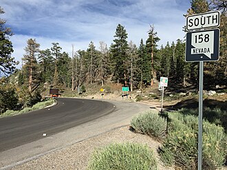 View from the north end of SR 158 looking southbound in 2015 2015-07-12 17 40 49 View south from the north end of Nevada State Route 158 (Deer Creek Road) near Las Vegas, Nevada.jpg