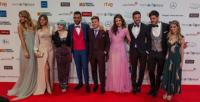 Some of the contestants of Operación Triunfo 2017 at the Premios Forqué 2018.