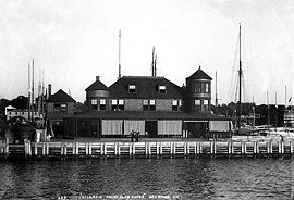 Clubhouse of the Atlantic Yacht Club at 55th Street in Bay Ridge, Brooklyn, as it appeared in the early 1890s. Photo by John S. Johnston. 427-Atlantic YC Clubhouse Bay Ridge.jpg