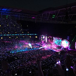 Coldplay at the Wembley Stadium in 2016.