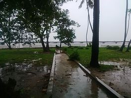 A walkway at the University of Lagos Lagoon Front