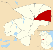 Location of Abbey ward Abbey ward in Lincoln 2016.svg