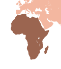 Location of Africa on the world map