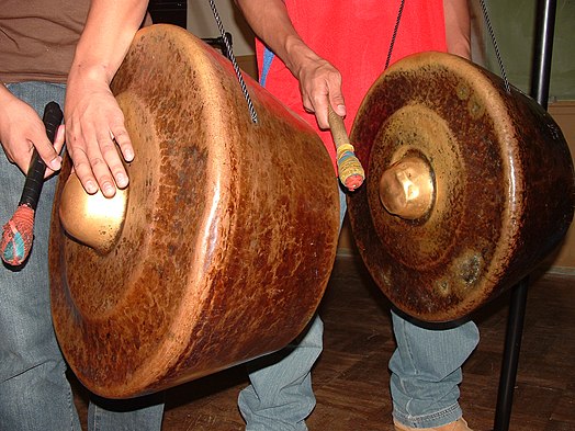 An agung, a type of Philippine hanging gong used as part of the Kulintang ensemble