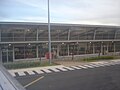 Vista de la terminal del aeropuertu de Albury dende l'avión