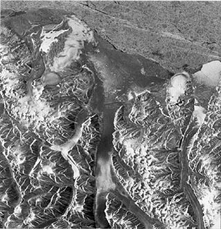 Plate-forme de glace Alfred Ernest photographiée par ERS-1.