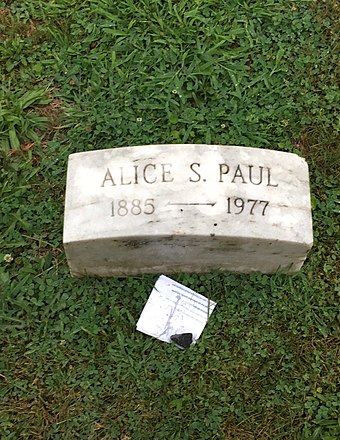 Alice Paul's grave site