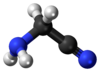 Ball and stick model of aminoacetonitrile