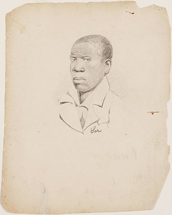 Sketch of an Amistad prisoner, drawn as they a...