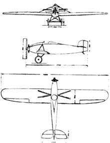 Plan 3 vues de l'Anbo I publié dans l'Air du 15 janvier 1926