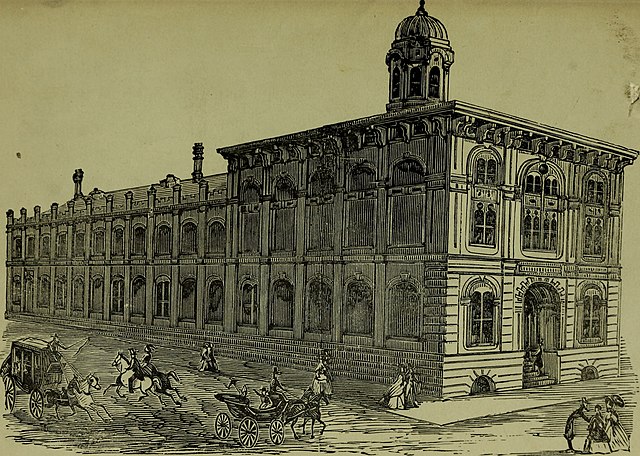 Toland Hall in 1887. Toland Hall on Stockton was the first home of the school, before its transfer to the Parnassus campus.