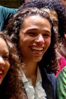 Anthony Ramos at Obama event with cast and crew of Hamilton musical, July 2015 (cropped).jpg