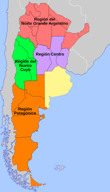 carte régions argentine