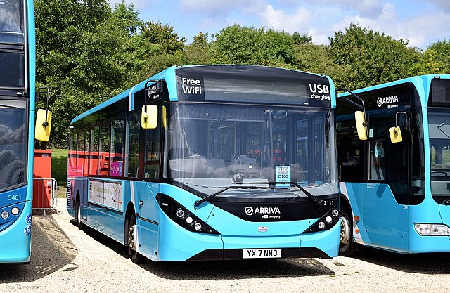 An Alexander Dennis Enviro200 MMC transit bus operating in Warwickshire, England