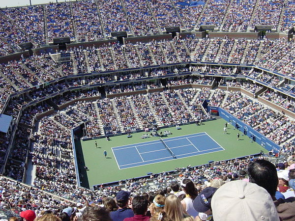 Arthur Ashe Stadium interior, US Open 2005