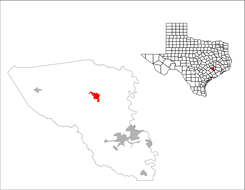 Location of Bellville, Texas