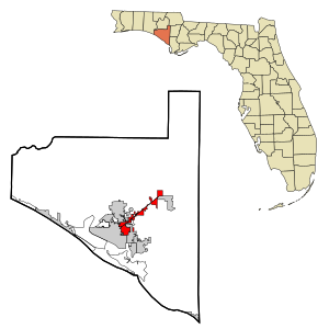 Bay County Florida Incorporated and Unincorporated areas Cedar Grove Highlighted.svg
