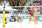 Deutsch: Beachvolleyball bei den Olympischen Jugendspielen 2018; Tag 9, 15. Oktober 2018; Mädchen, Viertelfinale: Puerto Rico-Russland 0–2 (12–21/10–21) English: Beach volleyball at the 2018 Summer Youth Olympics at 15 October 2018 – Girls Quarterfinals: Puerto Rico-Russia 0–2 (12–21/10–21)