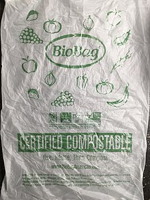 Compostable bag from a grocery store in Tulsa, Oklahoma Biodegradable bag.jpg