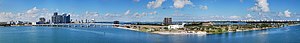 Panoramic view of Biscayne Bay in Miami, Flori...