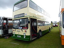 Preserved East Lancs bodied Leyland Atlantean in September 2012 Blackburn Transport bus 8 (OCW 8X), 2012 Trans Lancs bus rally.jpg